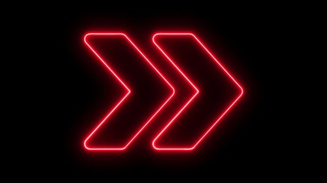 Glowing neon purple arrow right direction icon Neon Arrows Design with a Modern and Abstract Style, Glowing Arrow Symbols 4K video animation