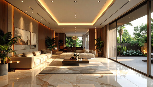 Spacious Luxury Living Room Interior