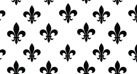 Fleur de lis Pattern On White Background Black Silhouette fleur de lis © IMkM00i76