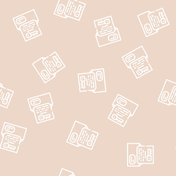 digital encryption key line seamless pattern digital encryption key thin line illustration