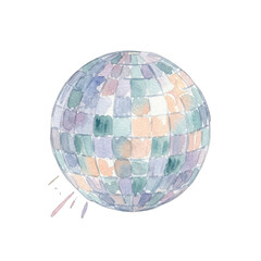 Obraz premium Watercolor Disco Ball Illustration
