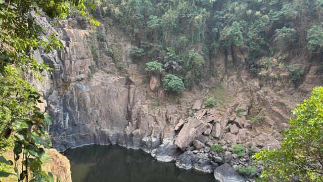 waterfall in the mountains