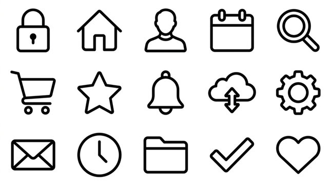 Collection of various web icons.
