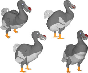 Vector sketch illustration of a protected dodo bird design because it is threatened with extinction © nur
