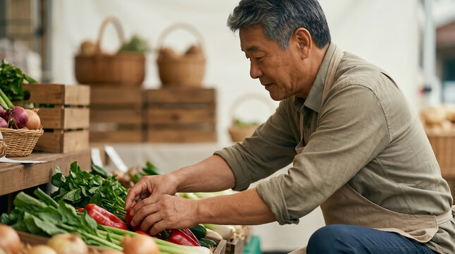 식재료를 준비하는 남성 자영업자 사진 / Male Business Owner Preparing Ingredients Photo