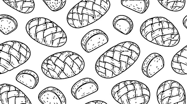 Assorted Bread Loaves and Rolls Illustration.