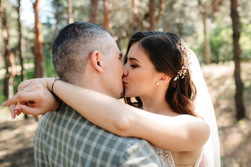 Fototapeta premium the first meeting of the bride and groom
