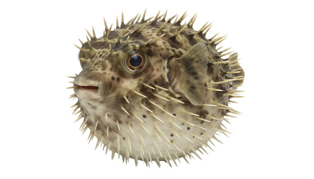 Porcupine pufferfish isolated on transparent background png