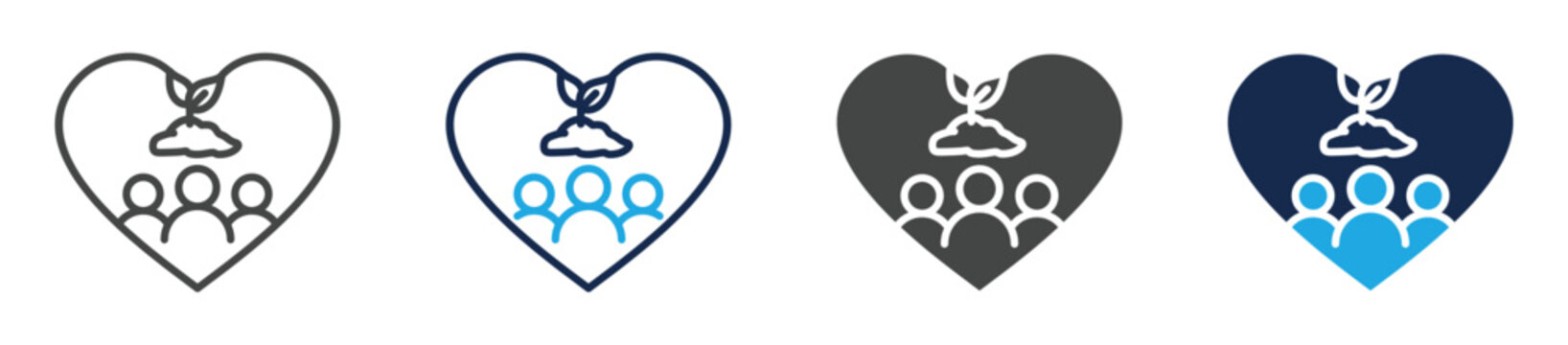 people care icon set multi concept