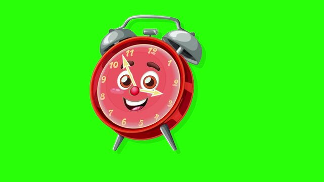 Cartoon wall clock animation or baby wall clock animation or 3d cartoon wall clock animation green screen