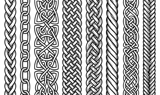 Traditional Braided Ribbon Trims and Geometric Geometric Separators