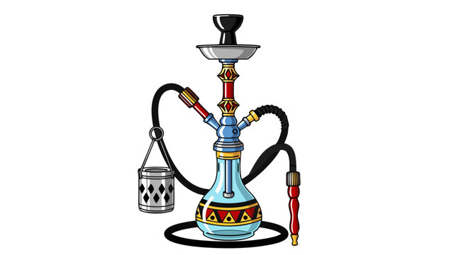Decorative Oriental Shisha Pipe Vector Illustration Design Featuring Traditional Middle Eastern Artistic Patterns For Cultural Event Decor
