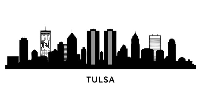 Tulsa Oklahoma City Skyline Minimalist Silhouette Vector Illustration Design For Urban Creative Concept Projects 12