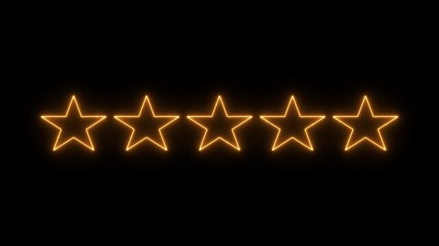 Five stars customer product review icon . 5-star rating icon for apps and websites. Represents quality, customer rating, and feedback . Five stars	
