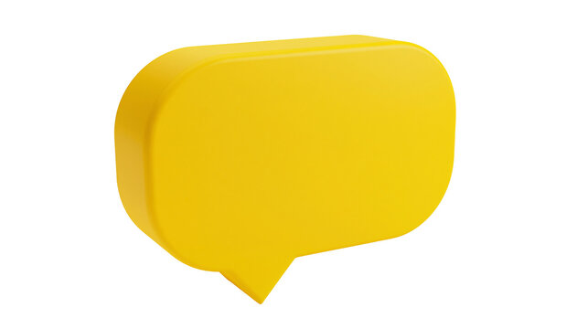 Yellow speech bubble 3D render