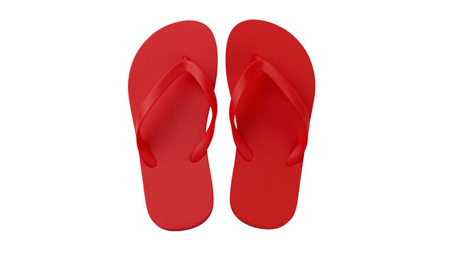 Pair of red rubber flip-flops