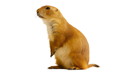 Prairie dog standing upright on white © Pablo