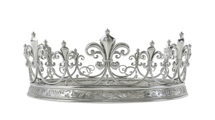 Ornate silver crown with fleur-de-lis and scrollwork © Pablo