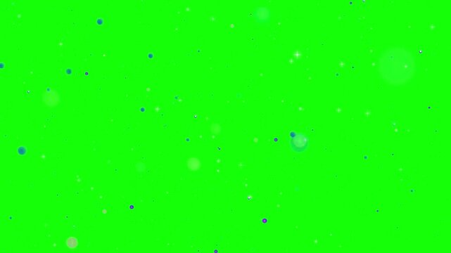 Green screen with floating particles