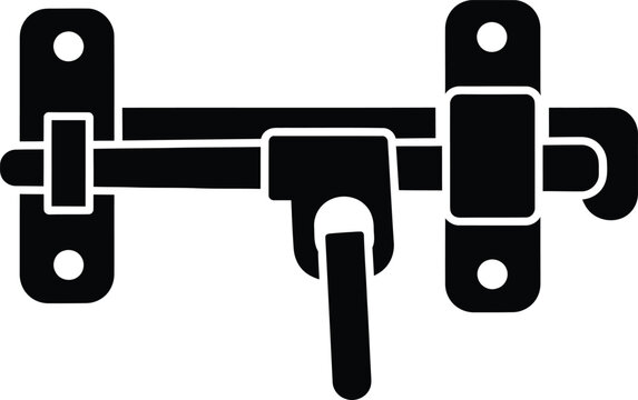 Silhouette vector of a heavy duty door slide lock design