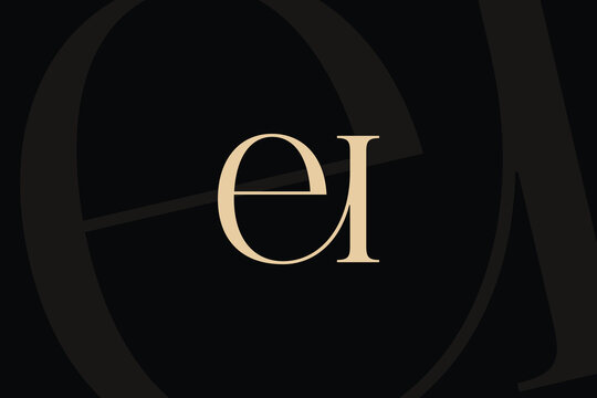 EI or IE letter logo icon design. Classic style luxury initials monogram.