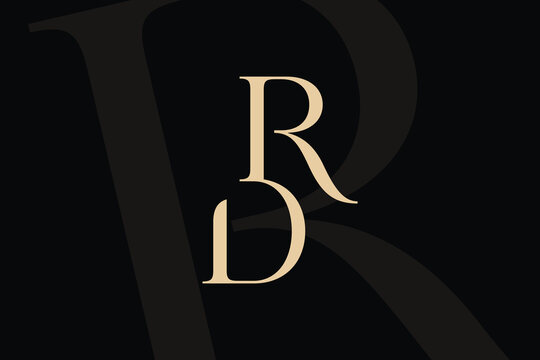 RD or DR letter logo icon design. Classic style luxury initials monogram.
