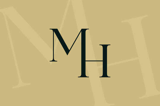 MH or HM letter logo icon design. Classic style luxury initials monogram.