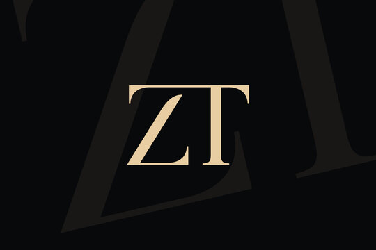 ZT or TZ letter logo icon design. Classic style luxury initials monogram.
