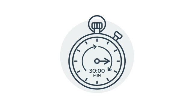 30 minute stopwatch timer icon for time management and productivity