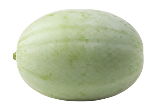 Fresh whole winter melon isolated on transparent background