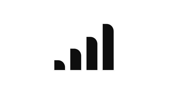 Signal Strength Icon Depicting Connectivity and Network Availability on a White Background