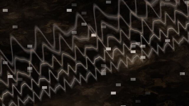 Abstract Wave Patterns in Dark Environment Moving Across Silvery Lines