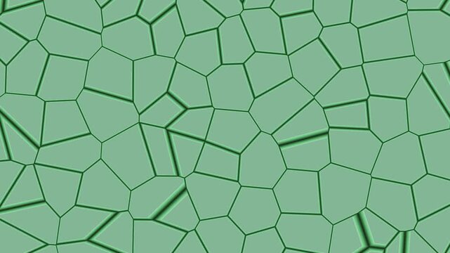Abstract Extruded Voronoi Cell Background Loop with Green Texture