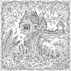 Naklejka premium Black and white illustration of a leafy branch with berries