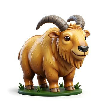 Golden caprine creature standing on green grass