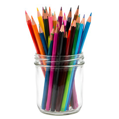 Fototapeta premium Colored Pencils in Jar 