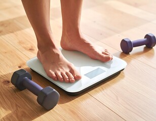 Fototapeta premium 毎朝の体重測定と運動、習慣化
