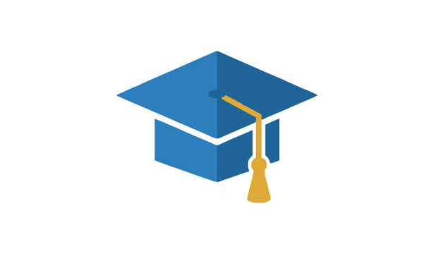 Education Graduation Hat Flat Vector Icon EPS 10