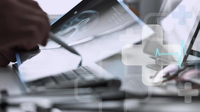 Doctor Analyzing X-Ray Image, Medical Diagnostics Concept