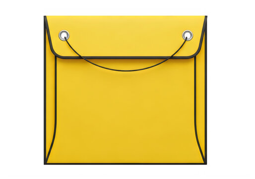 Yellow paper envelope with a string tie closure icon