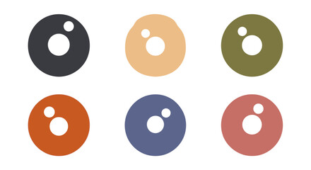 Fototapeta premium Abstract Colorful Circular Icons Set on White Background