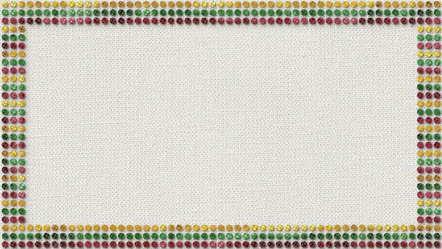 Textured Dotted Border, Horizontal Christmas Colors, Canvas Background, 8K Screen Display