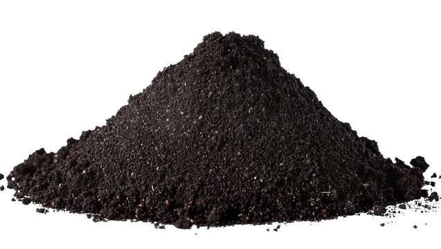 Pile of dark organic compost soil