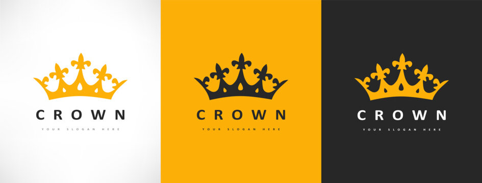 Crown with rubies logo vector. Jewel logo design