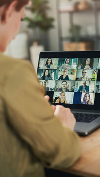 Working and communicating via video call on a computer