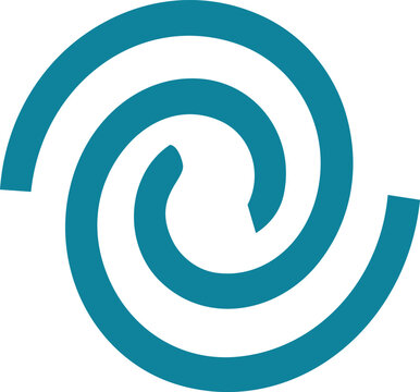 Modern Geometric Water Whirlpool Vector Icon Representing Spiral Wave Flow Ocean Current Vortex Symbol
