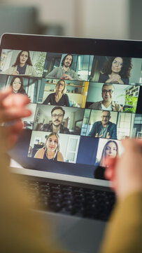 Working and communicating via video call on a computer