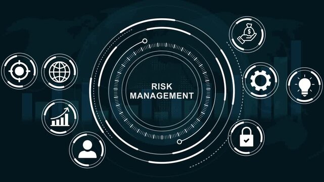 Risk Management Dashboard with Enterprise Risk Assessment, Compliance Monitoring, Business Continuity and Digital Analytics. animation