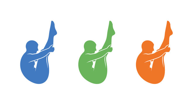 Colorful Diver Silhouettes in Pike Position Set