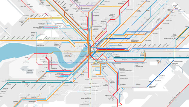 Detailed map of the London Underground tube network showing various lines and stations across the city of London.
